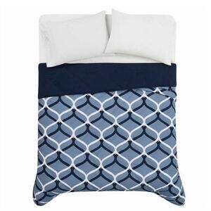 SEASONS King Alternative Down Diamond Quilted Reversible Comforter Navy Blue NEW